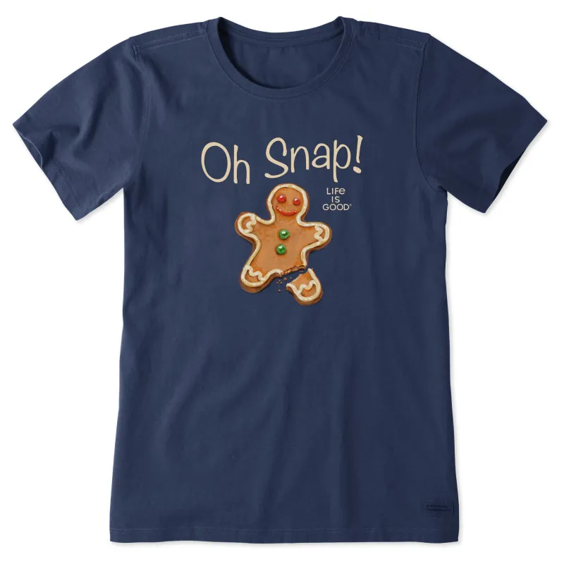 Women's Oh Snap Gingerbread Man Short Sleeve Crusher Tee sold by Life is Good