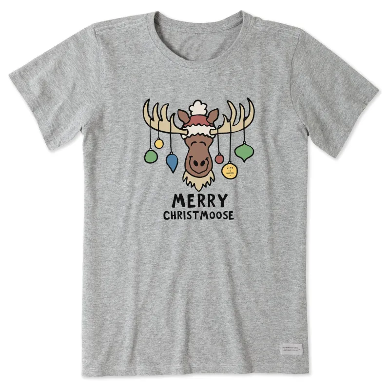 Women's Merry Christmoose Ornaments Vintage Short Sleeve Crusher Tee sold by Life is Good