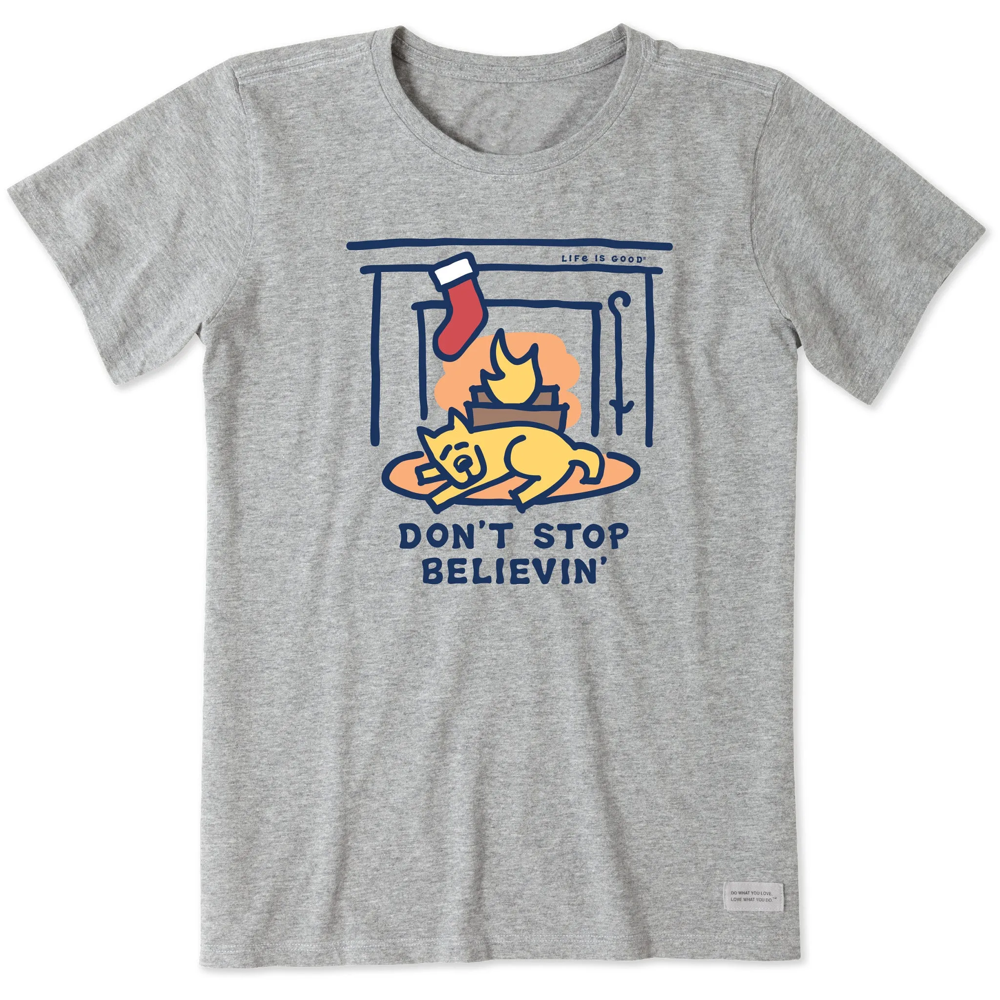 Women's Rocket Don't Stop Fireplace Short Sleeve Crusher Tee sold by Life is Good
