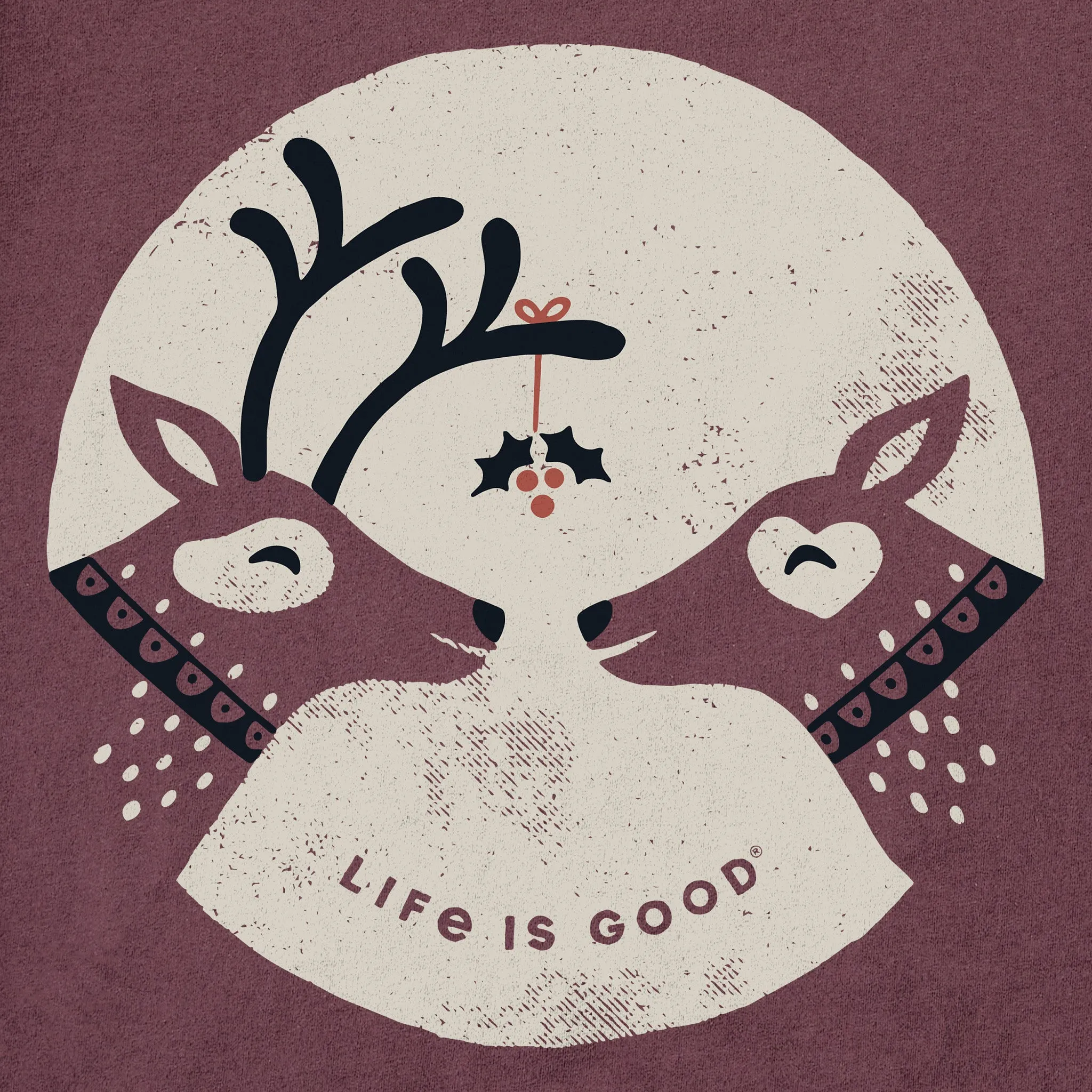 Women's Mistletoe Reindeer Short Sleeve Crusher Tee sold by Life is Good product image thumbnail 2