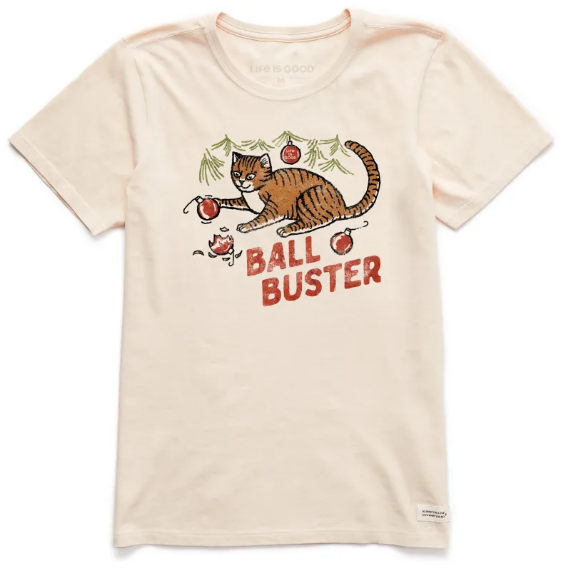 Women's Ball Buster Cat Short Sleeve Crusher Tee sold by Life is Good