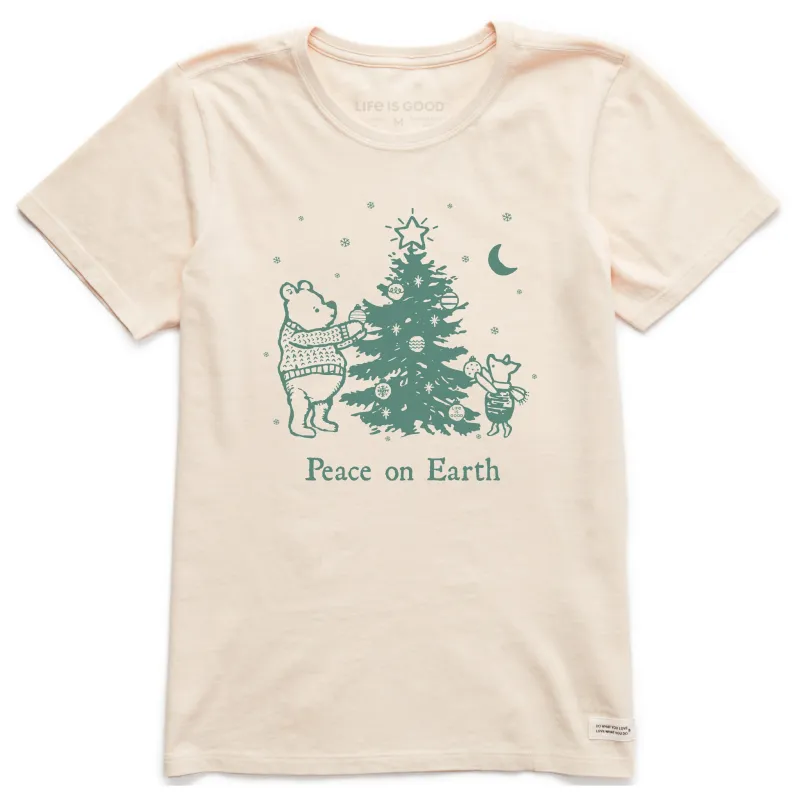 Women's Winnie & P Peace on Earth Tree Short Sleeve Crusher Tee sold by Life is Good