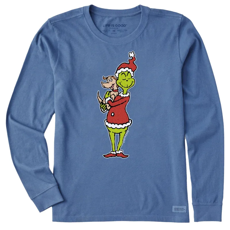 Women's Pop Art Grinch and Max Long Sleeve Crusher Tee sold by Life is Good