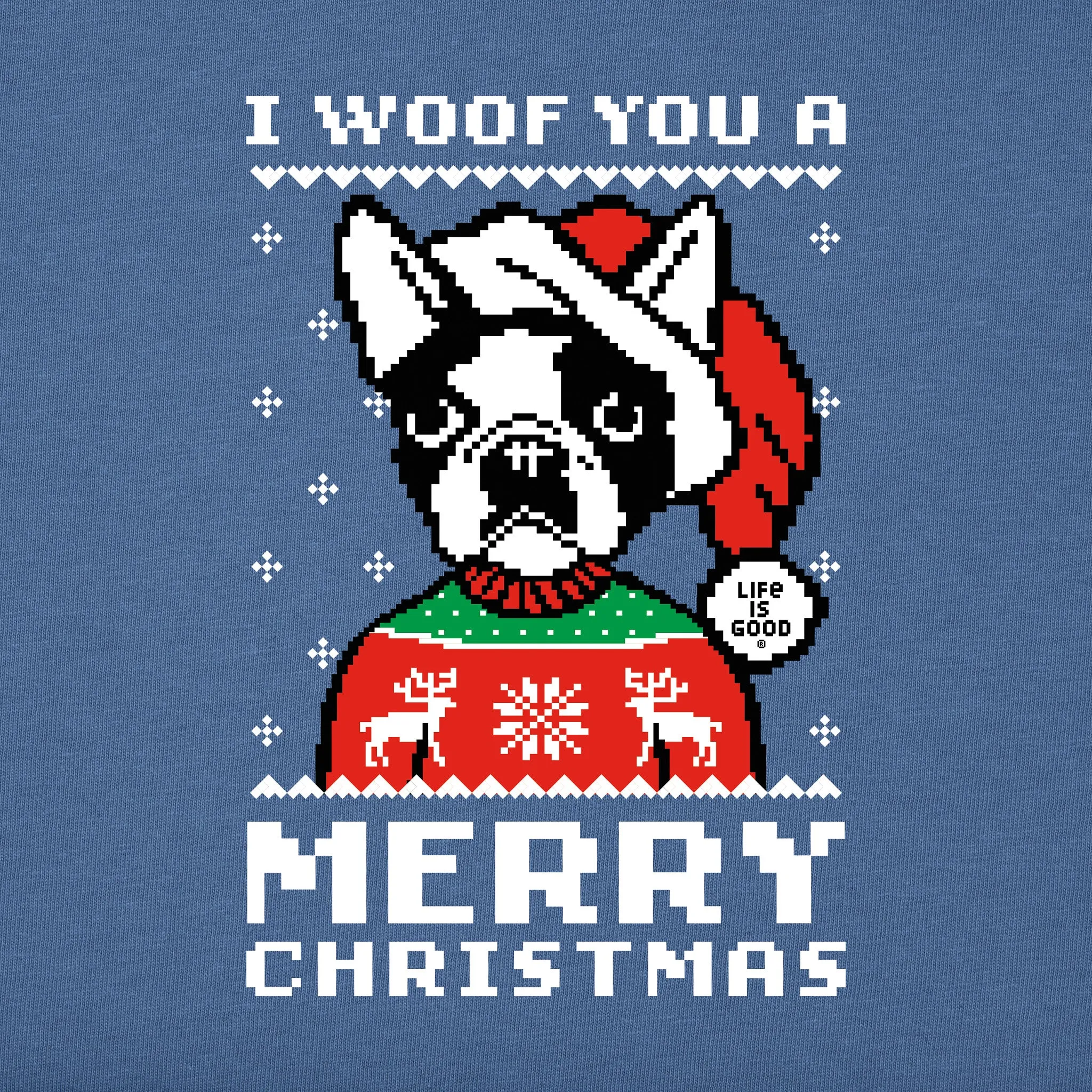 Women's Boston Terrier Ugly Sweater Long Sleeve Crusher Tee sold by Life is Good product image thumbnail 2
