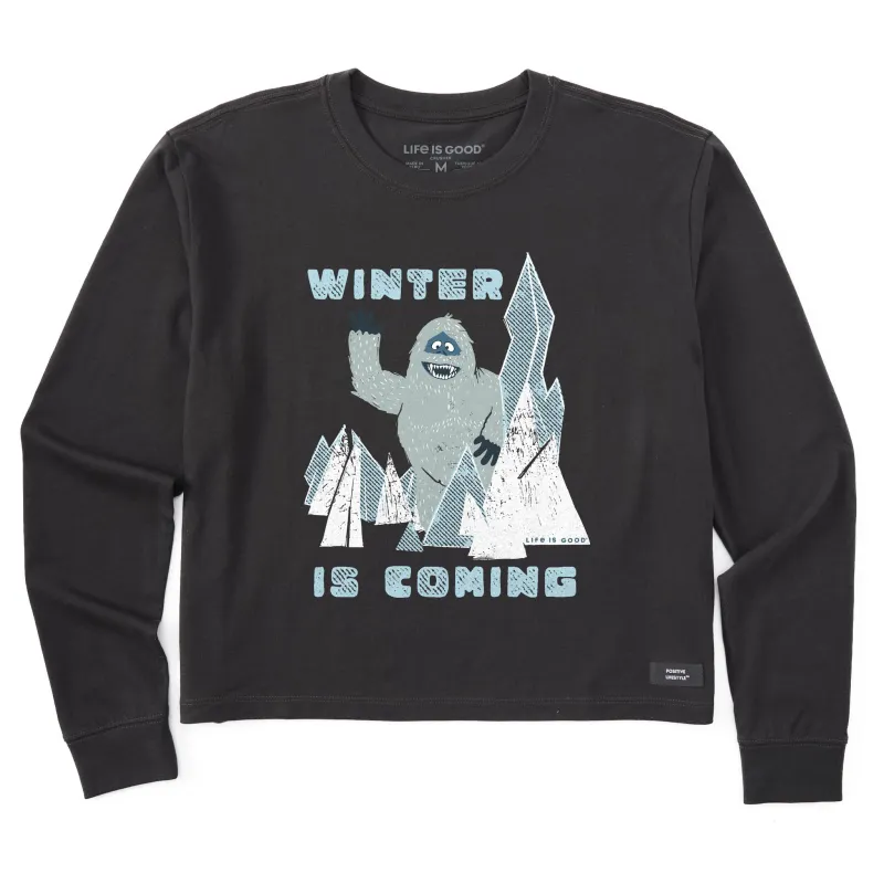 Women's Winter is Coming Bumble Long Sleeve Crusher Boxy Tee sold by Life is Good
