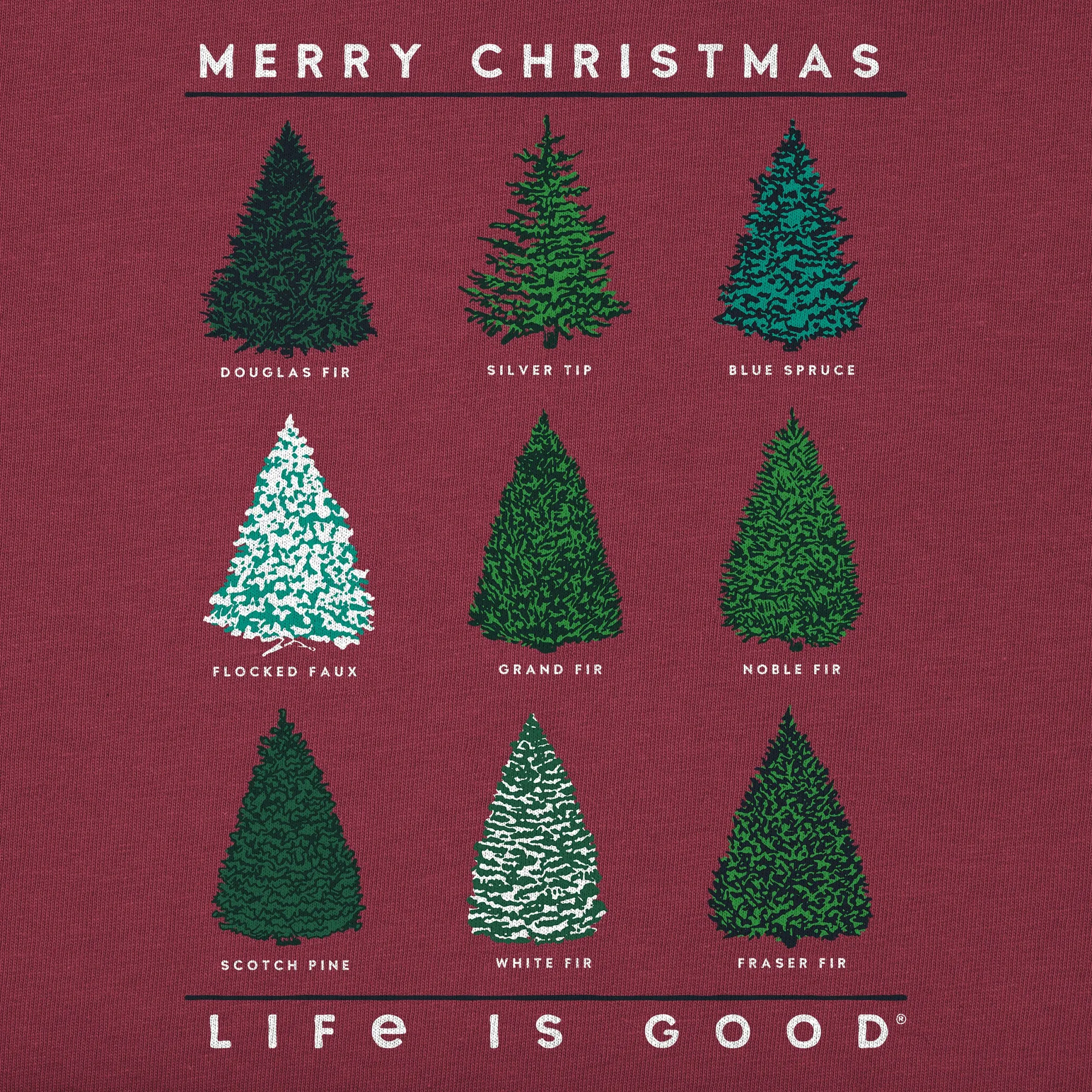 Women's Xmas Tree Grid Simply True Fleece Crew sold by Life is Good product image thumbnail 2