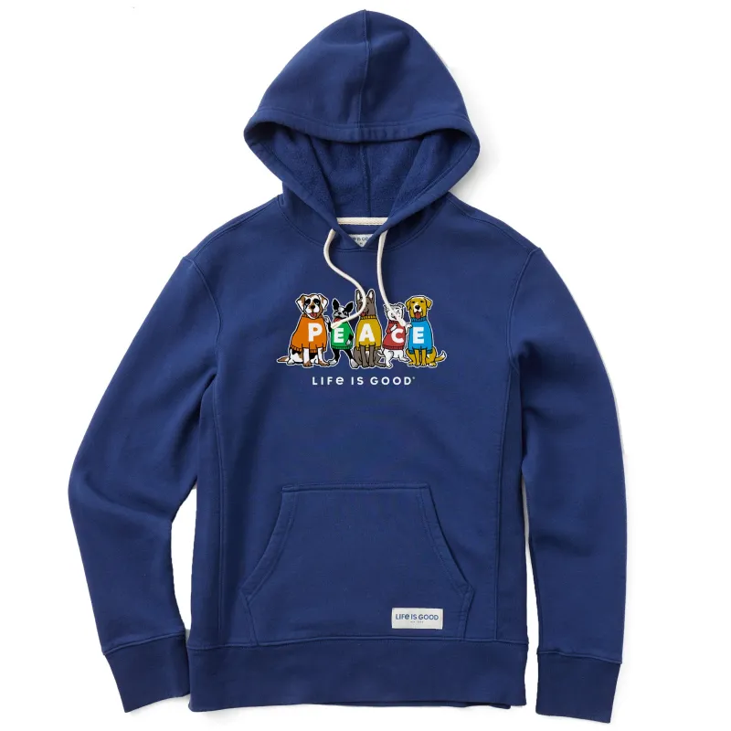 Women's Peace Dogs Simply True Fleece Hoodie sold by Life is Good