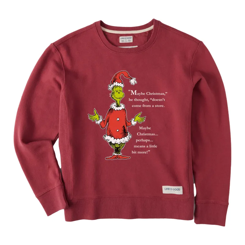 Women's Grinch Meaning of Christmas Simply True Crew sold by Life is Good