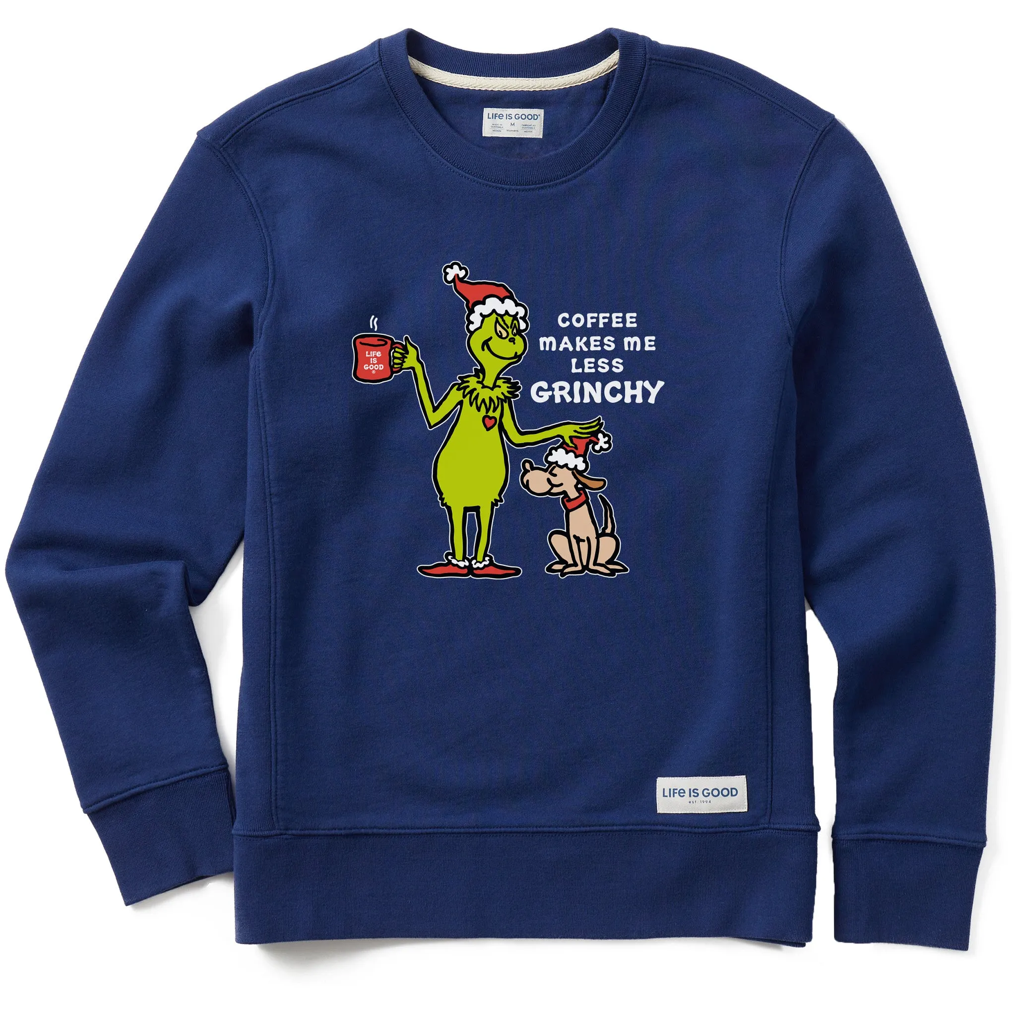 Women's Less Grinchy Coffee Simply True Fleece Crew sold by Life is Good product image thumbnail 3