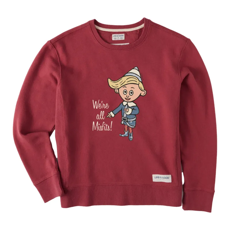 Women's We're All Misfits! Simply True Fleece Crew sold by Life is Good