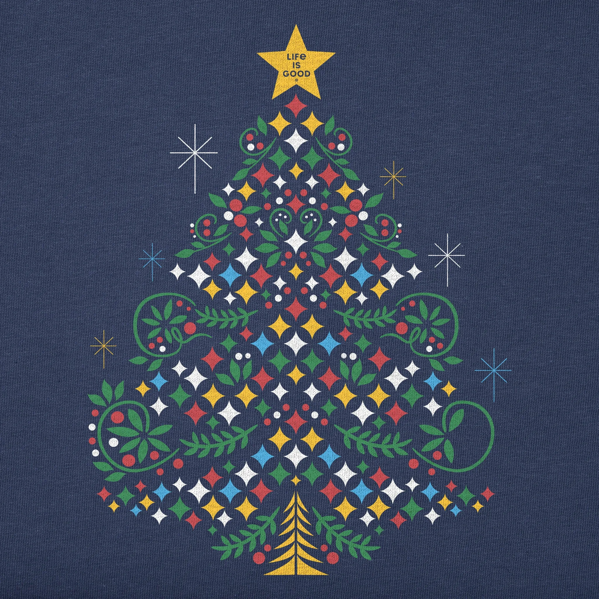 Women's Christmas Tree Sparkles Simply True Fleece Crew sold by Life is Good product image thumbnail 4