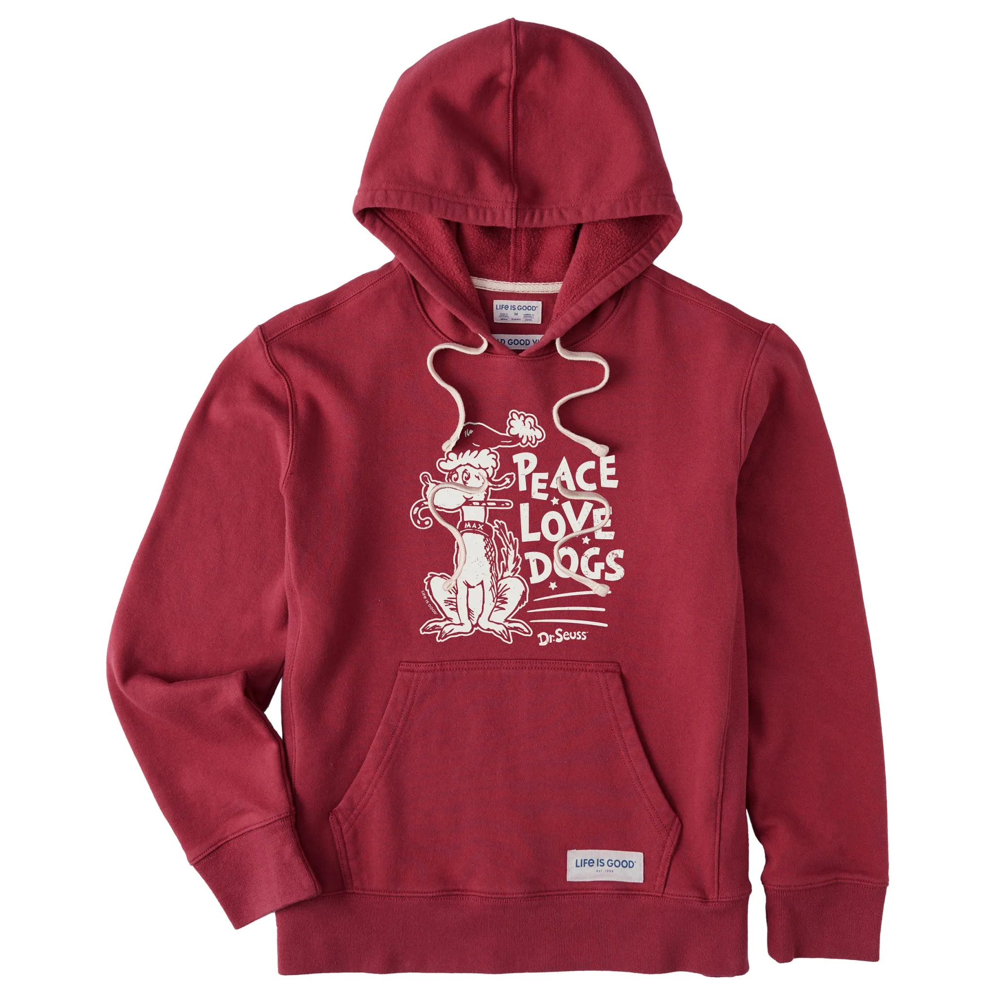 Women's Max Peace Love Dogs Simply True Fleece Hoodie sold by Life is Good