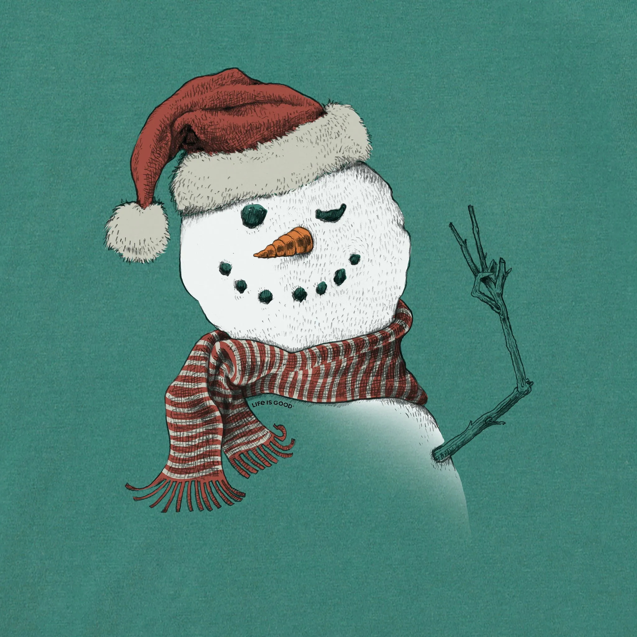 Women's Santa Snowman Peace Simply True Fleece Crew sold by Life is Good product image thumbnail 3