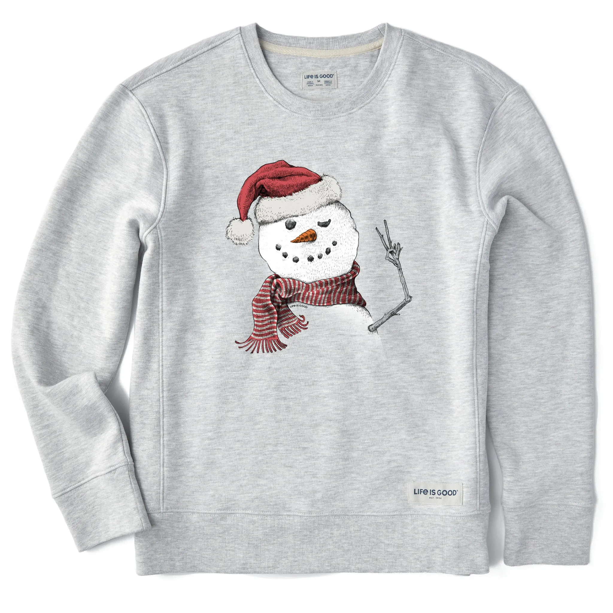 Women's Santa Snowman Peace Simply True Fleece Crew sold by Life is Good product image thumbnail 4