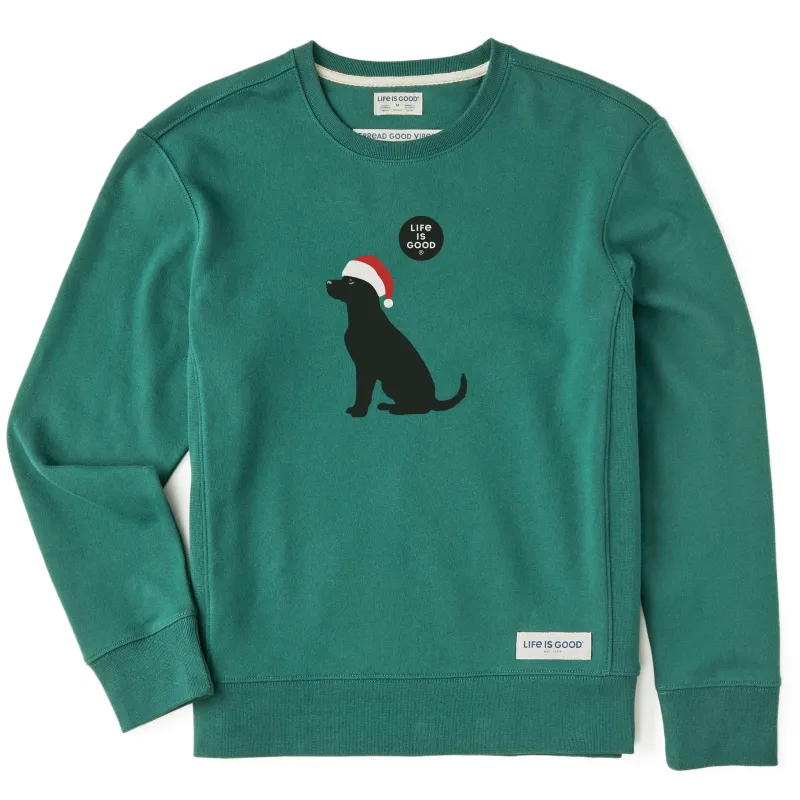 Women's Santa Dog Simply True Crew sold by Life is Good