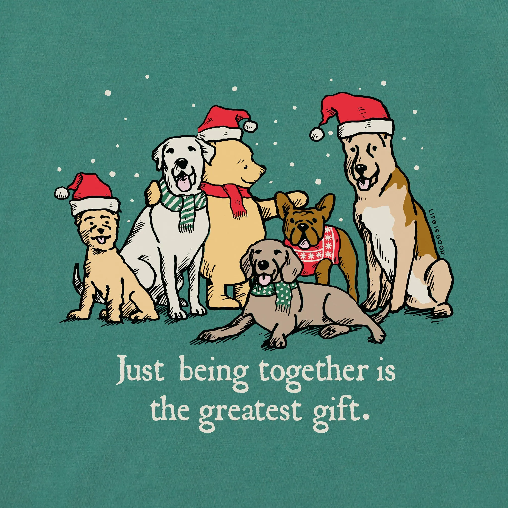 Women's Winnie & Dogs Being Together is the Greatest Gift Simply True Fleece Crew sold by Life is Good product image thumbnail 2