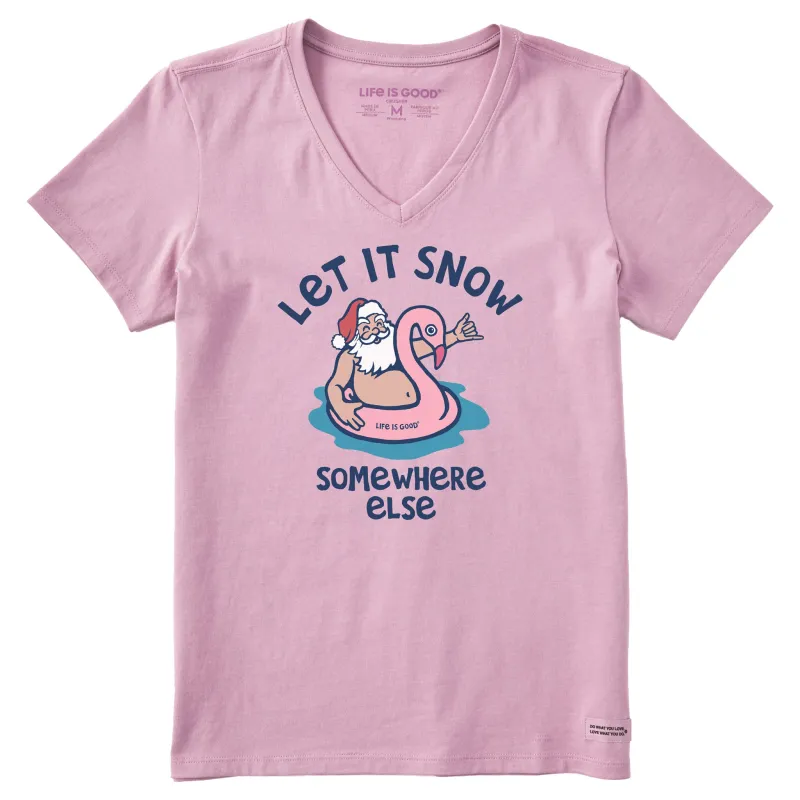 Women's Let it Snow Somewhere Else Short Sleeve Crusher Vee sold by Life is Good