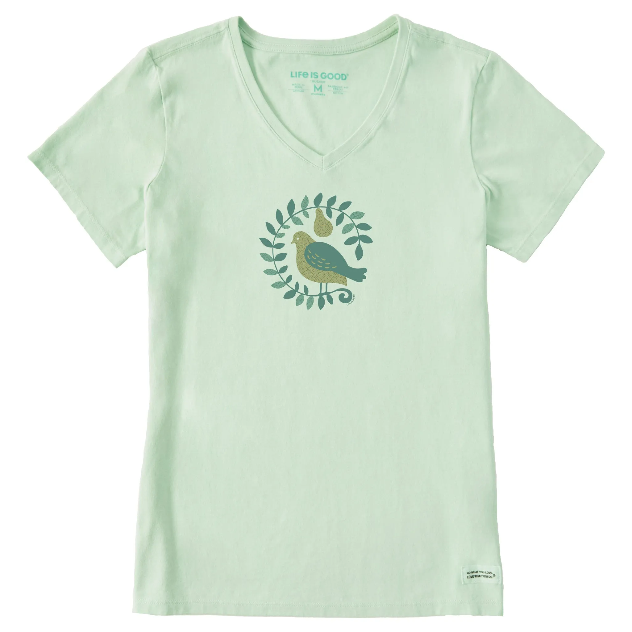 Women's Partridge & the Pear Short Sleeve Crusher Vee sold by Life is Good