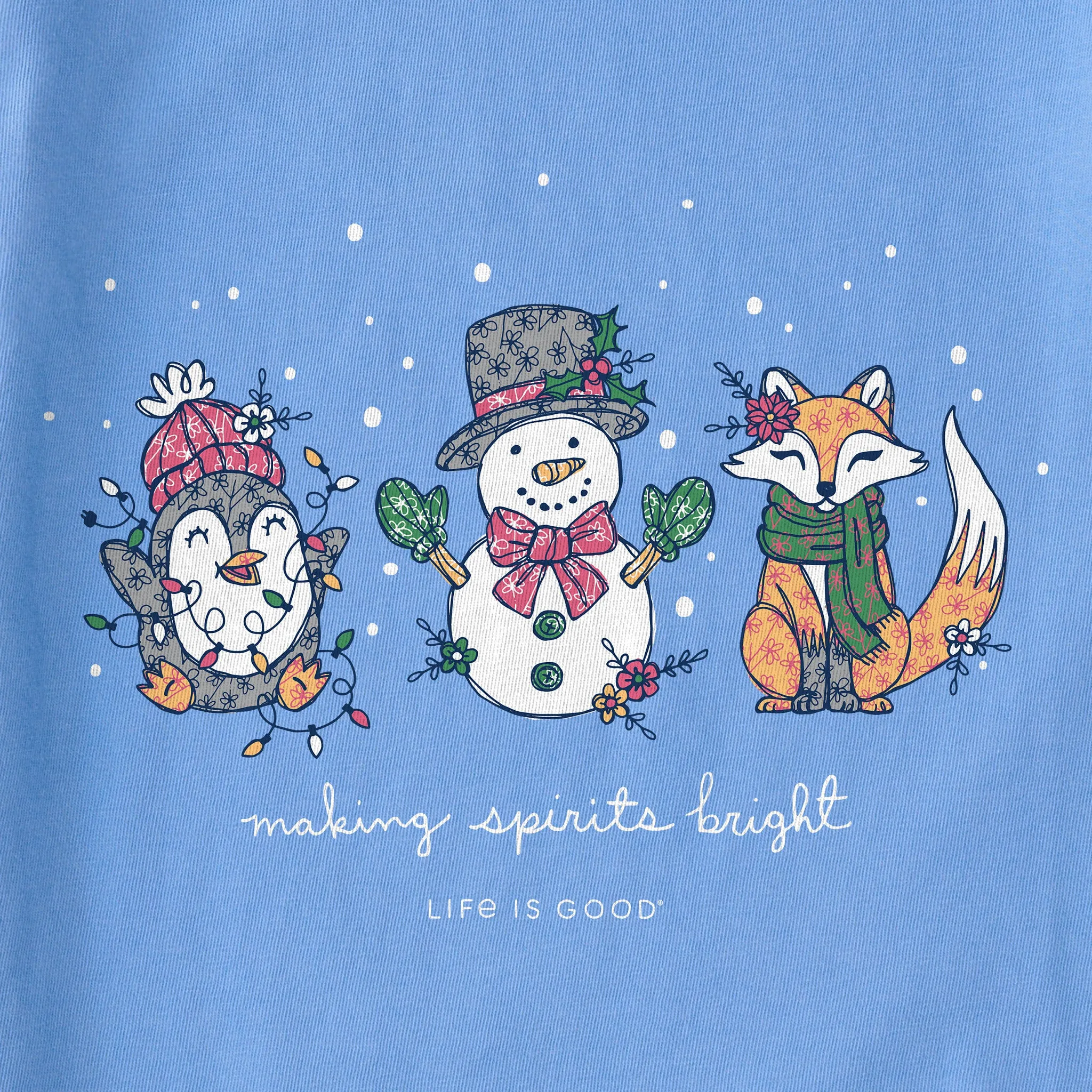 Women's Spirits Bright Snowman, etc Short Sleeve Crusher Tee sold by Life is Good product image thumbnail 2