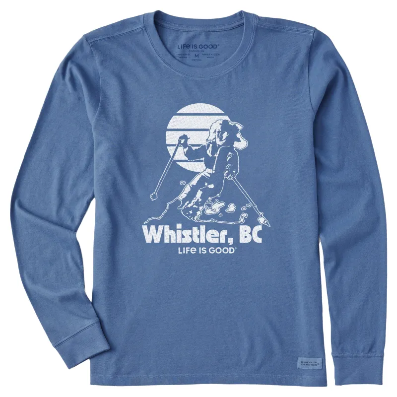 Women's Whistler BC Skier Long Sleeve Crusher Tee sold by Life is Good