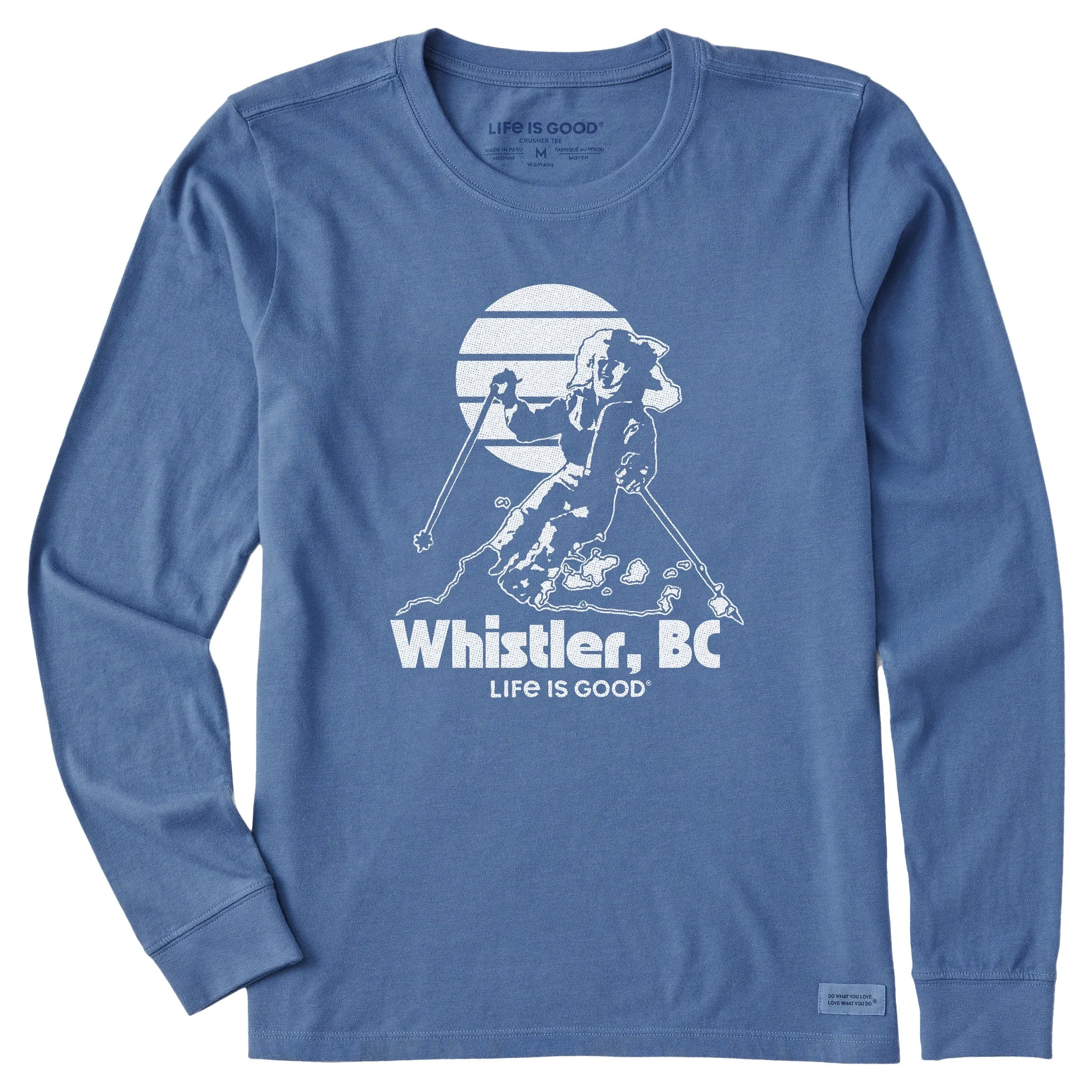 Women's Whistler BC Skier Long Sleeve Crusher Tee sold by Life is Good