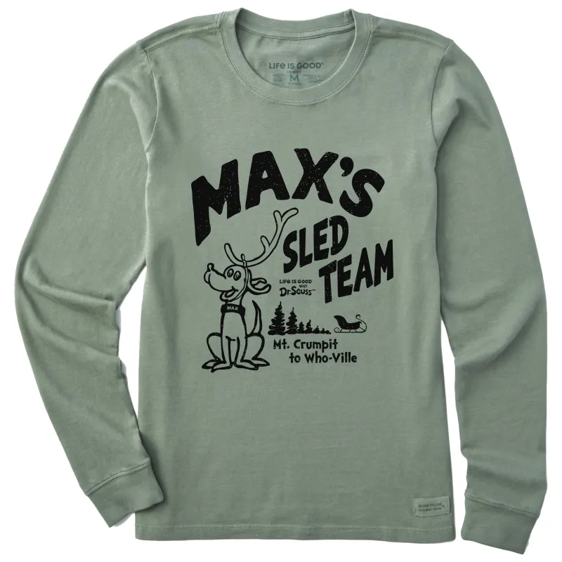 Women's Max's Sled Team Long Sleeve Crusher Tee sold by Life is Good