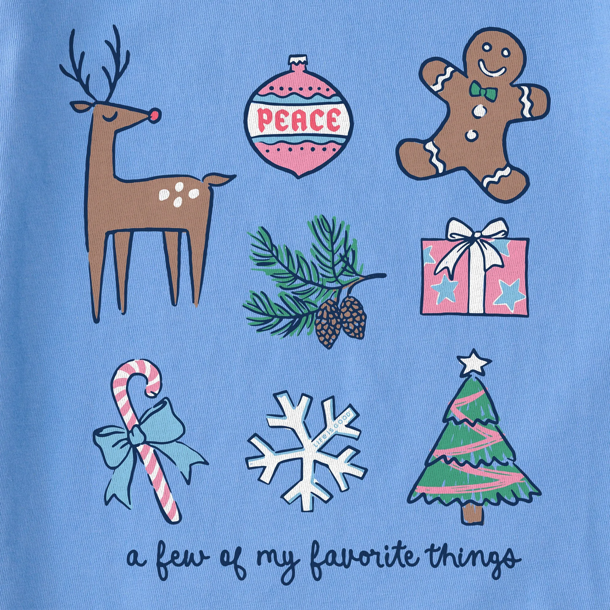 Women's A Few of my Favorite Christmas Things Long Sleeve Crusher Boxy Tee sold by Life is Good product image thumbnail 2