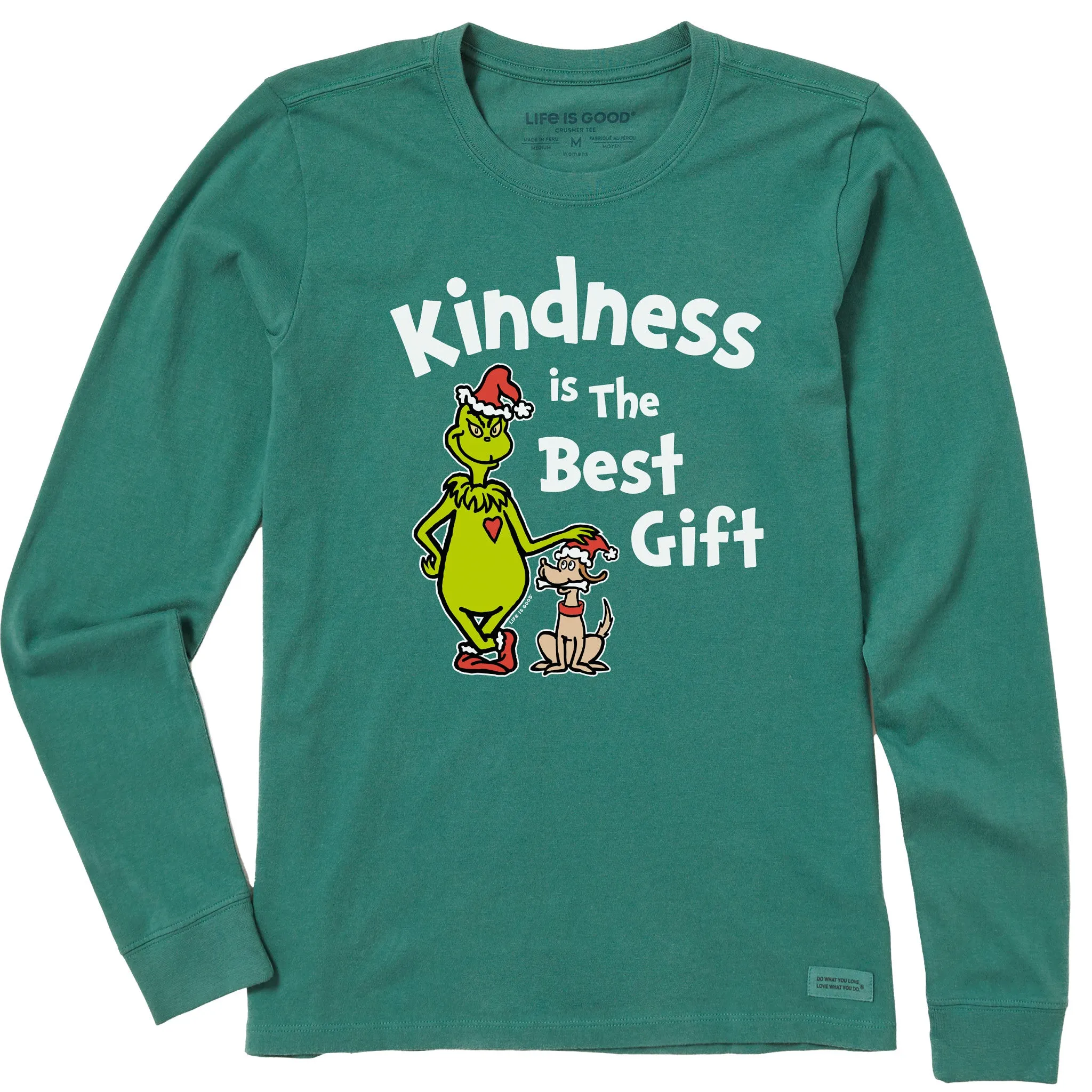 Women's Grinch Max Kindness Gift Long Sleeve Crusher Tee sold by Life is Good