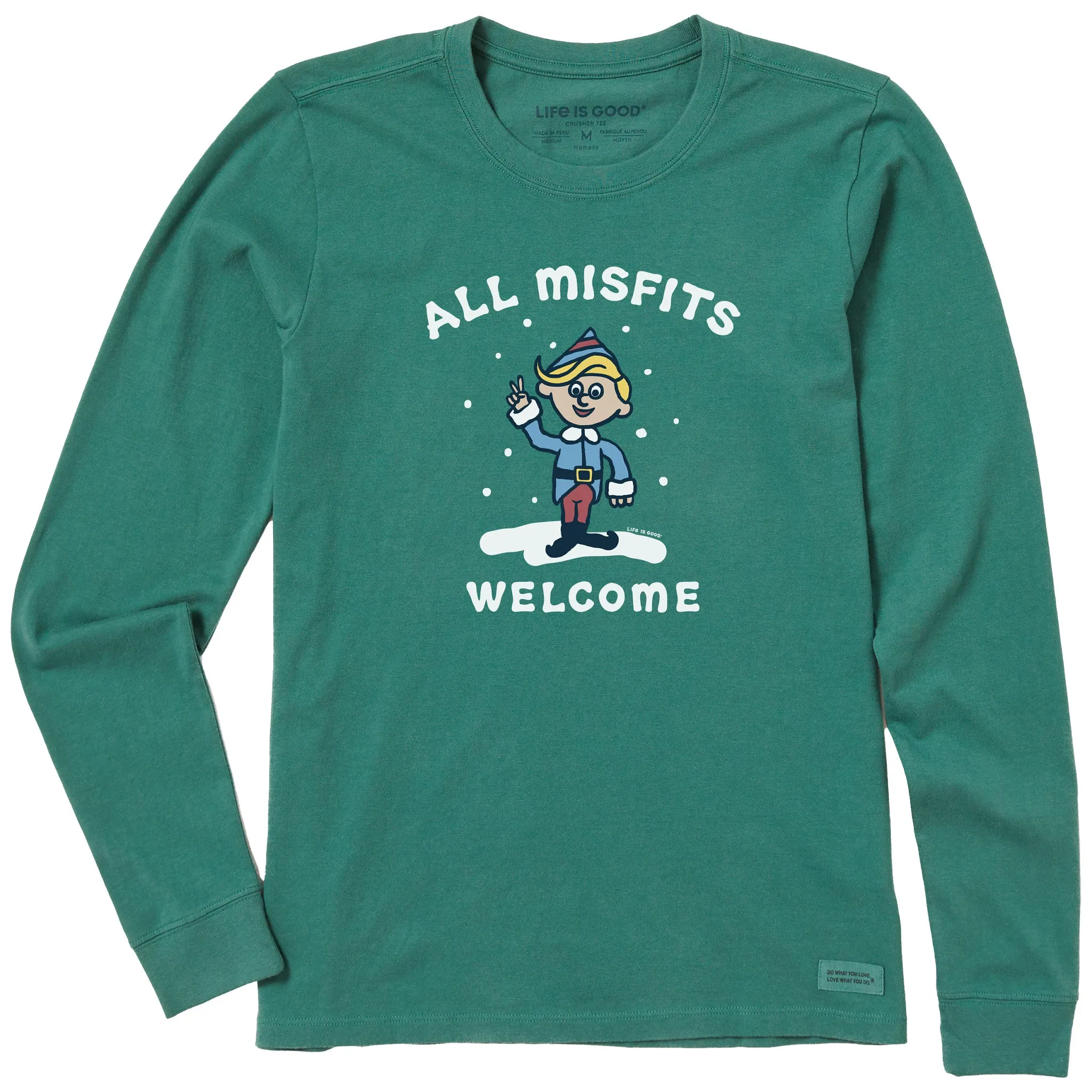 Women's All Misfits Welcome Long Sleeve Crusher Tee sold by Life is Good