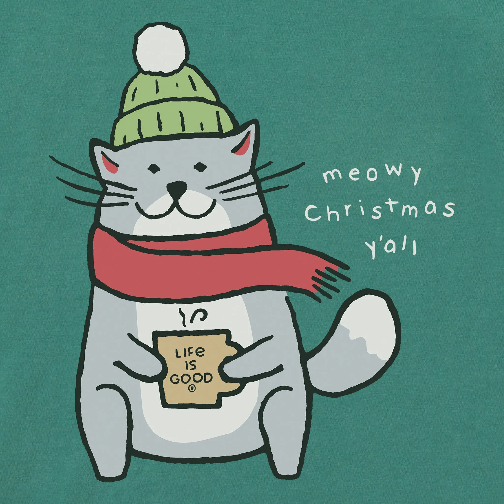 Women's Meowy Christmas Y'All Long Sleeve Crusher Tee sold by Life is Good product image thumbnail 2