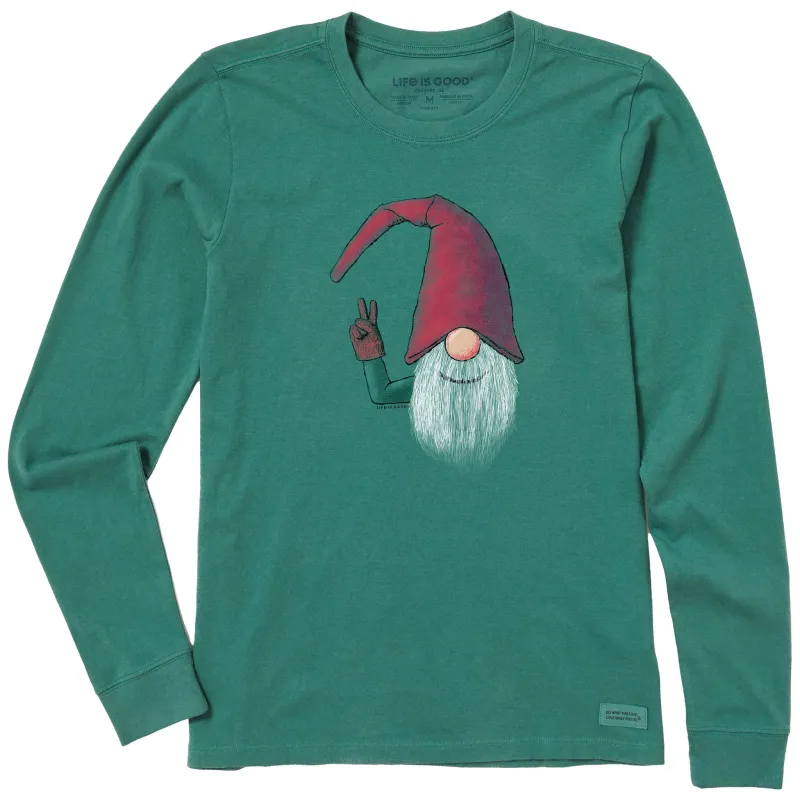 Women's Elf Peace Long Sleeve Crusher Tee sold by Life is Good