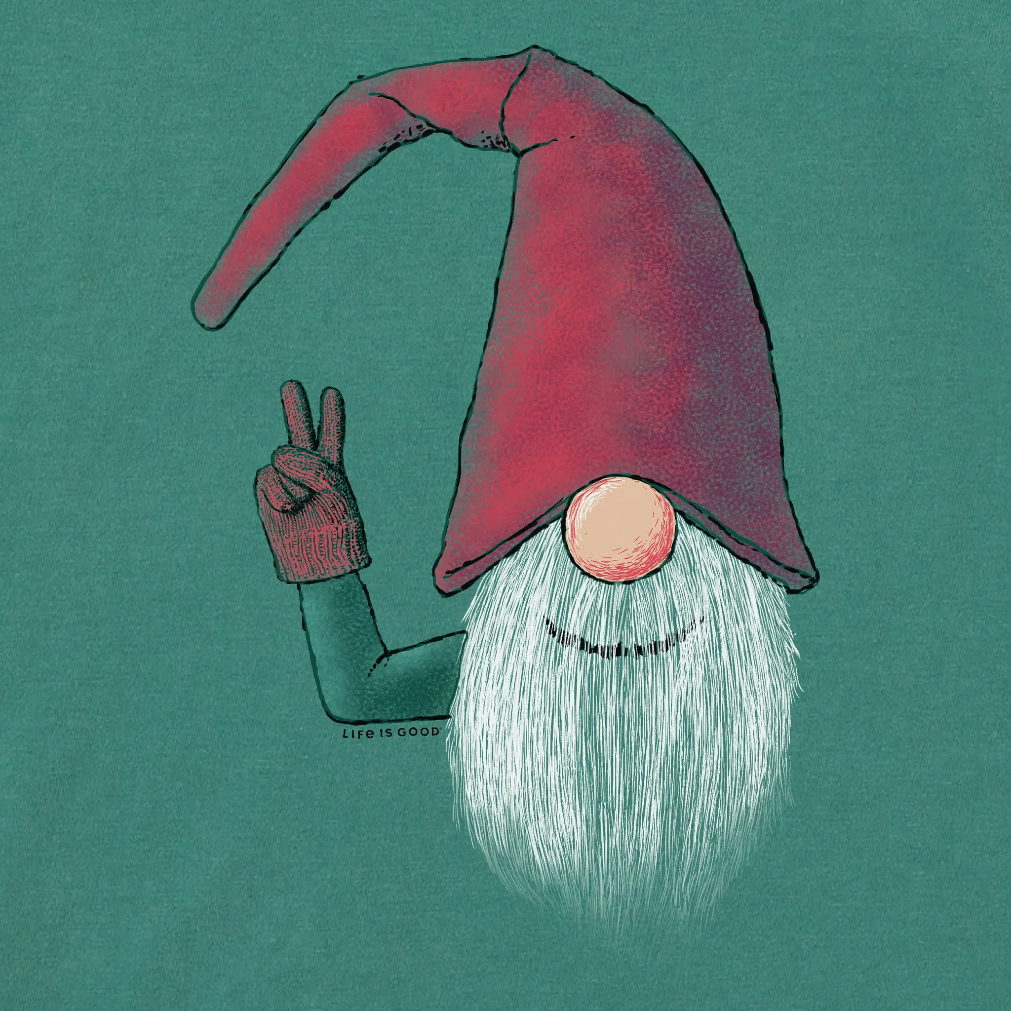 Women's Elf Peace Long Sleeve Crusher Tee sold by Life is Good product image thumbnail 2