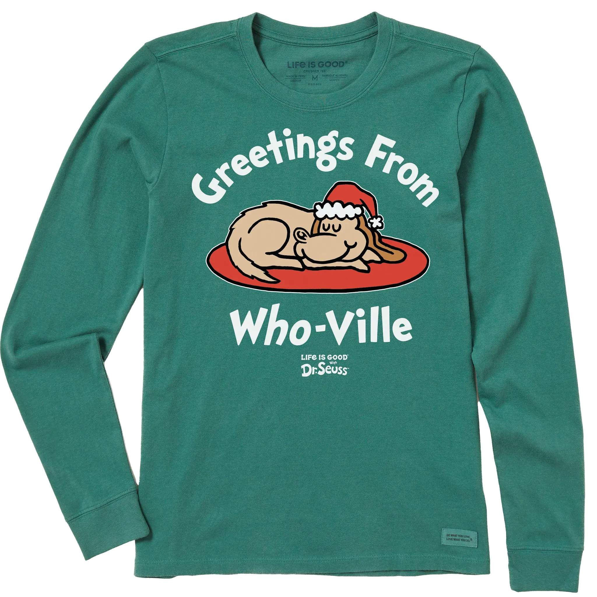 Women's Greetings from Who-Ville Max Long Sleeve Crusher Tee sold by Life is Good