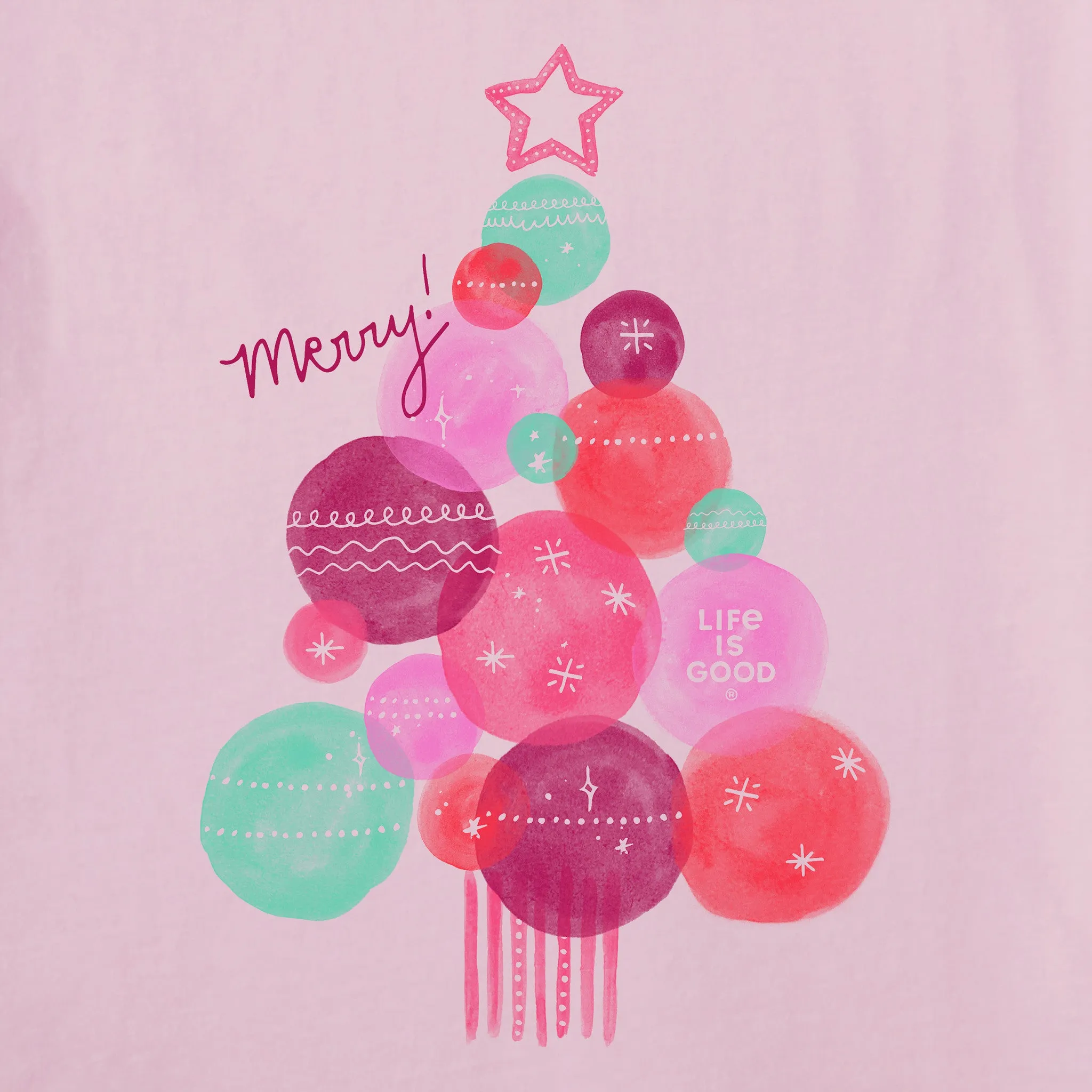 Women's Watercolor Xmas Tree Long Sleeve Crusher Tee sold by Life is Good product image thumbnail 2