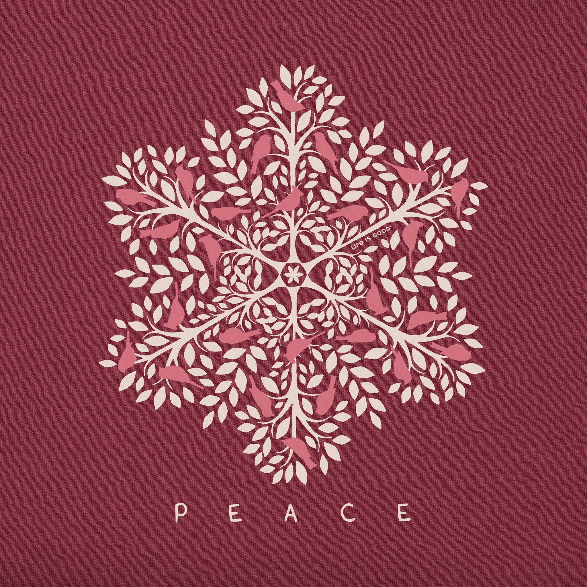 Women's Inventive Snowflake Winter Trees with Cardinals Simply True Fleece Hoodie sold by Life is Good product image thumbnail 2