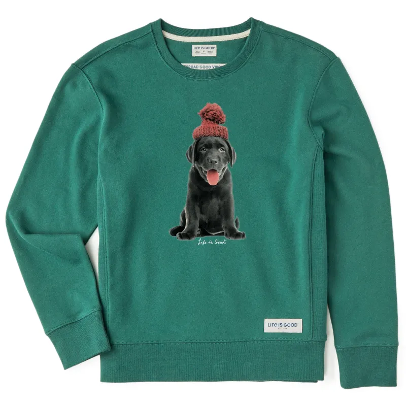 Women's Photoreal Black Lab Pup Simply True Crew sold by Life is Good