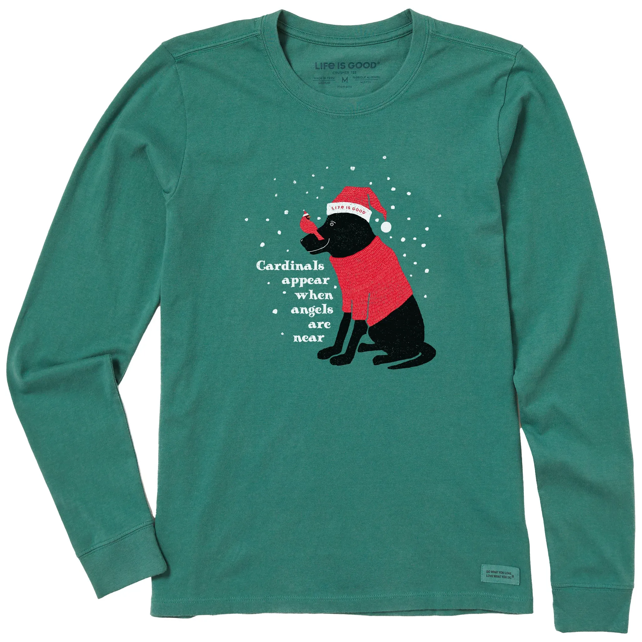 Women's Cardinals Appear Black Lab Long Sleeve Crusher Tee sold by Life is Good