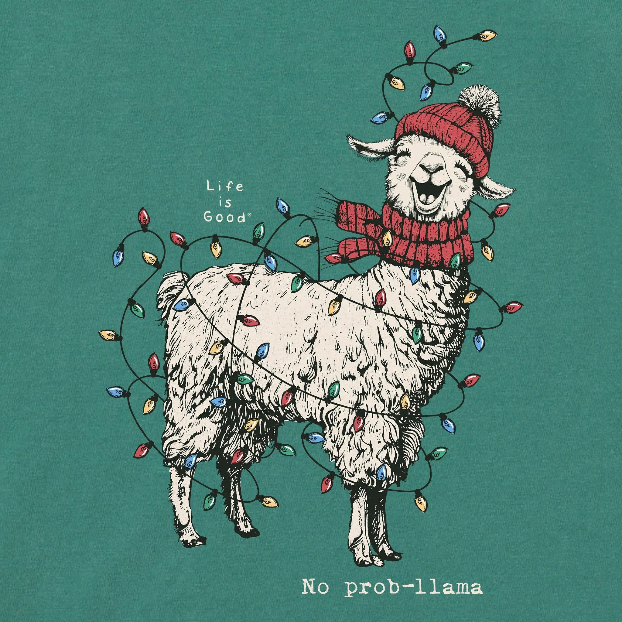 Women's No Prob-llama Lights Long Sleeve Crusher Tee sold by Life is Good product image thumbnail 2