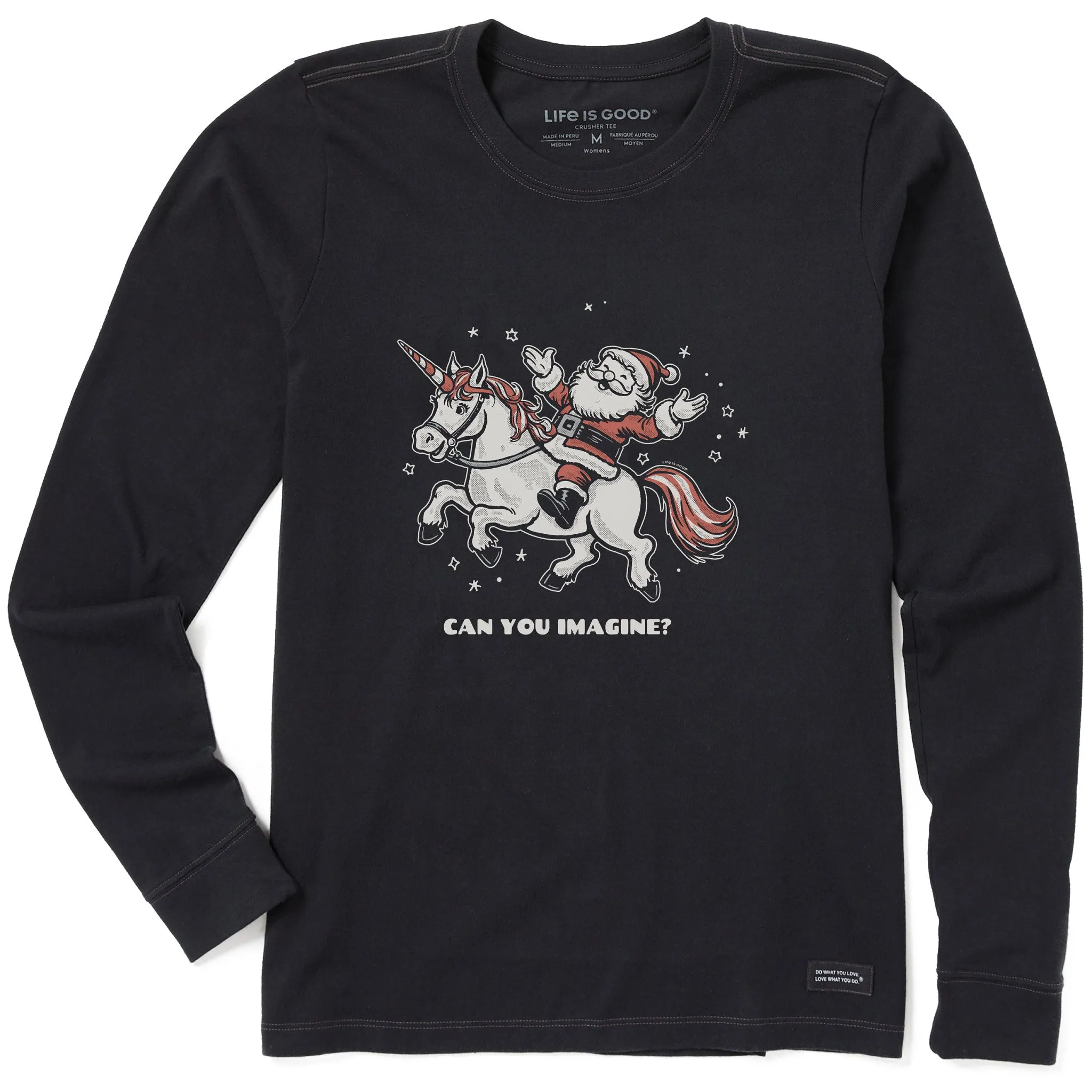 Women's Can You Imagine? Long Sleeve Crusher Tee sold by Life is Good