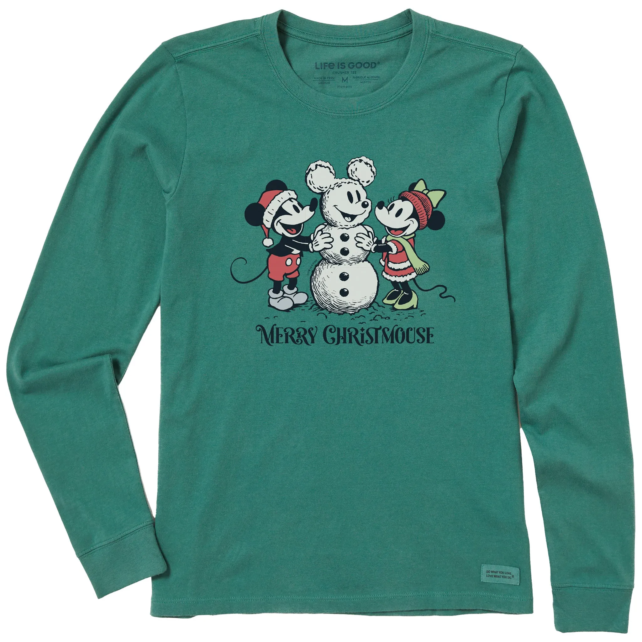 Women's Merry Christmouse Long Sleeve Crusher Tee sold by Life is Good