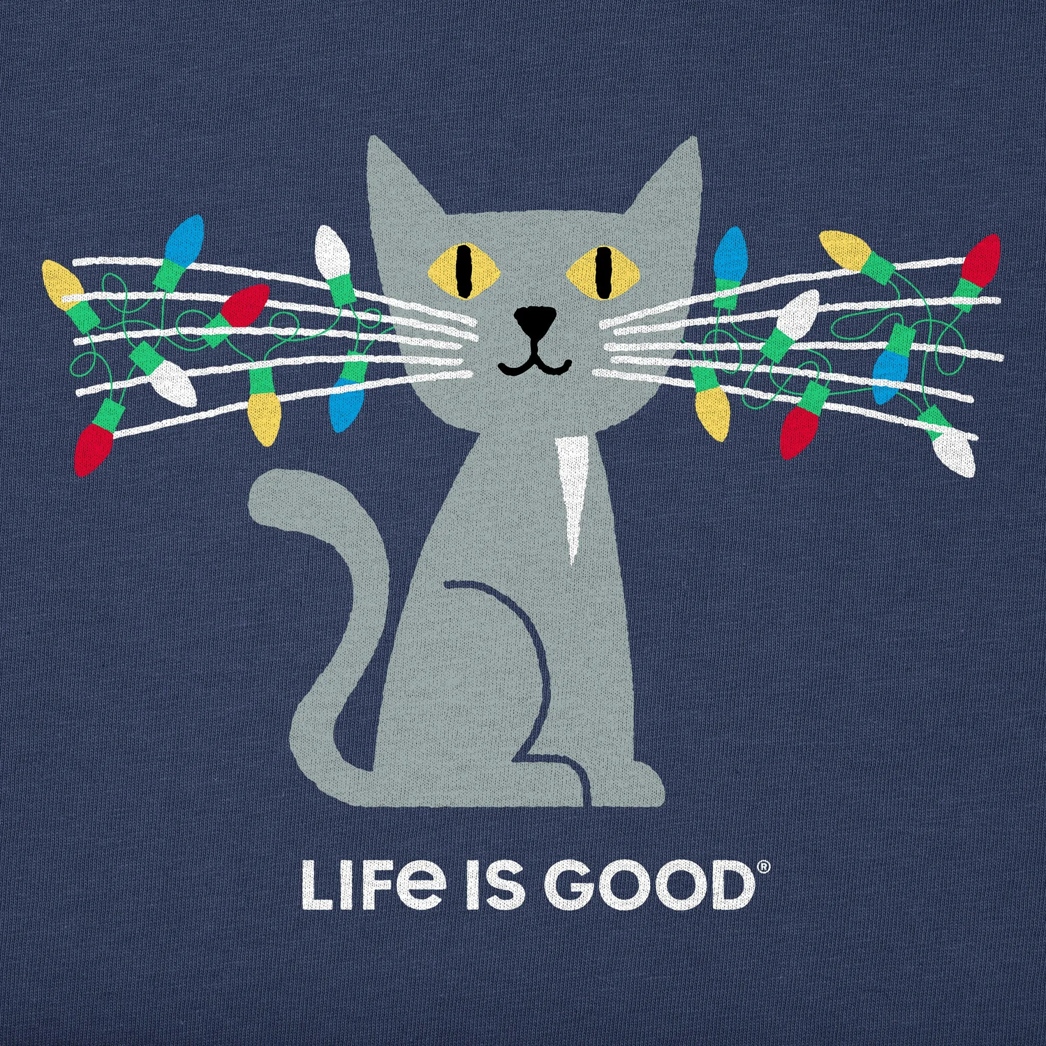 Women's Lit Up Cat Long Sleeve Crusher Tee sold by Life is Good product image thumbnail 2