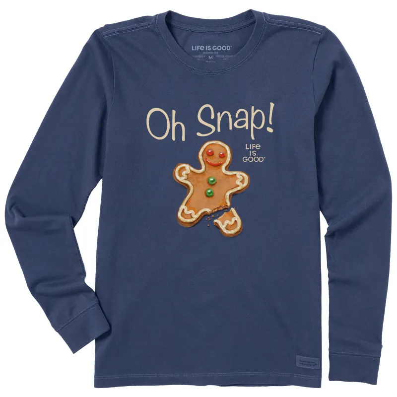 Women's Oh Snap Gingerbread Man Long Sleeve Crusher Tee sold by Life is Good