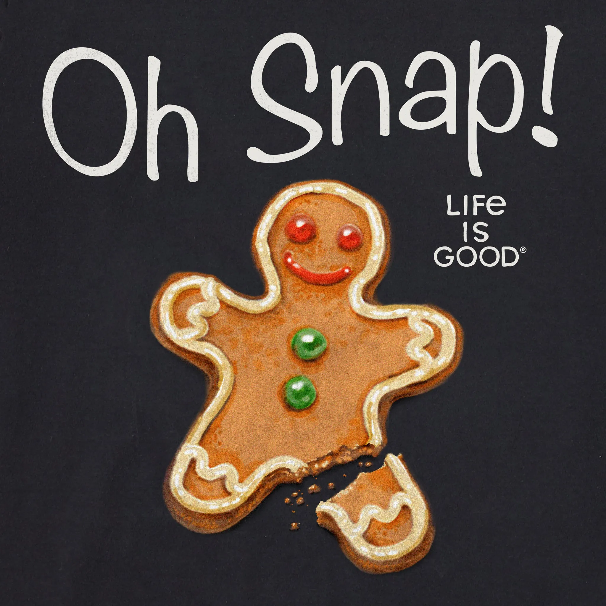Women's Oh Snap Gingerbread Man Long Sleeve Crusher Tee sold by Life is Good product image thumbnail 4