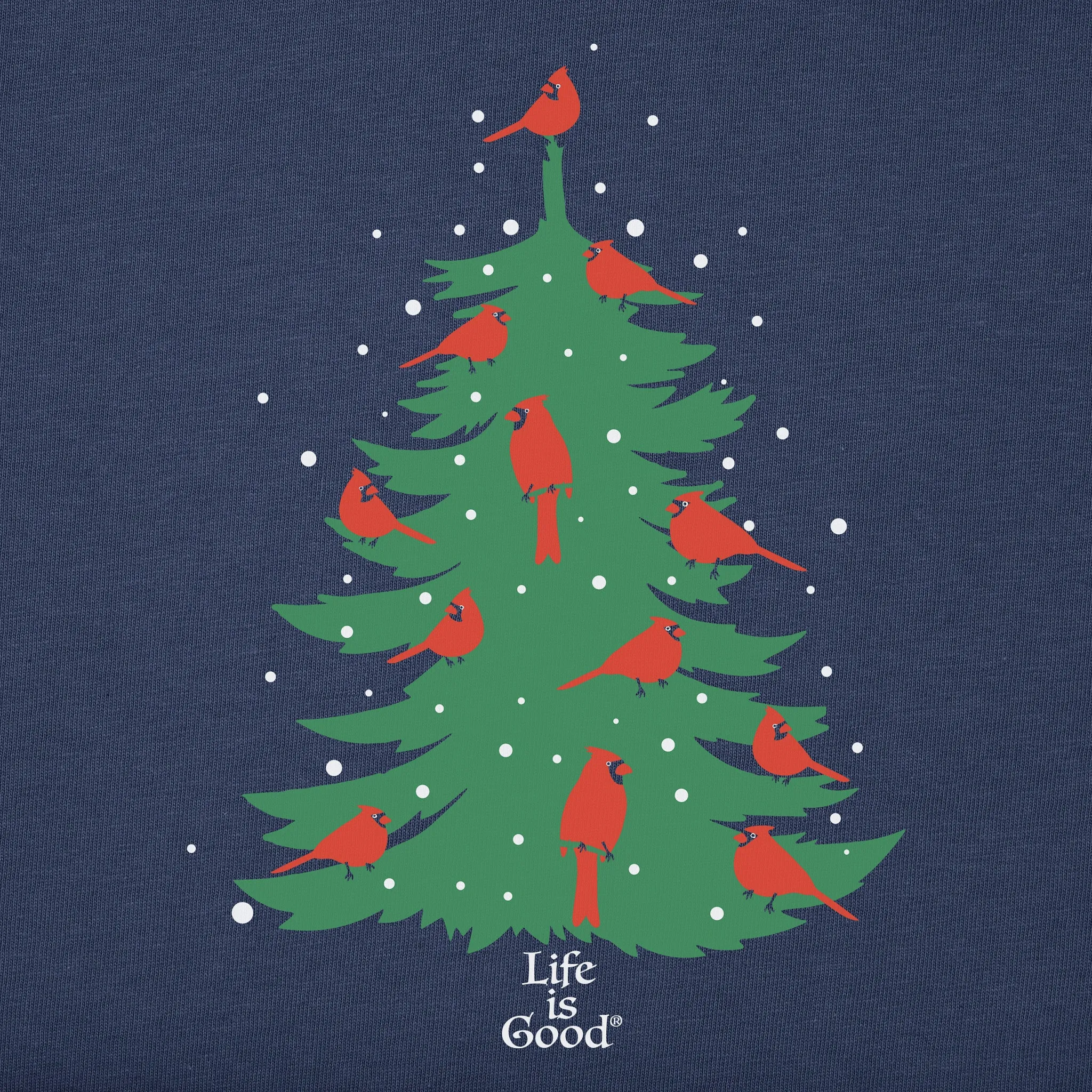 Women's Cardinal Holiday Tree Long Sleeve Crusher Tee sold by Life is Good product image thumbnail 2