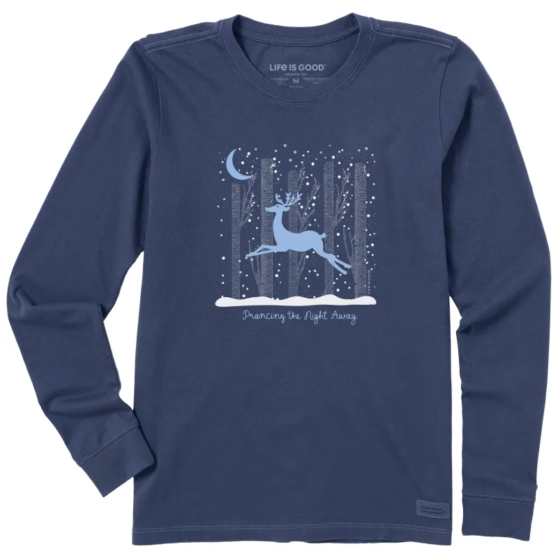 Women's Prancing the Night Away Long Sleeve Crusher Tee sold by Life is Good