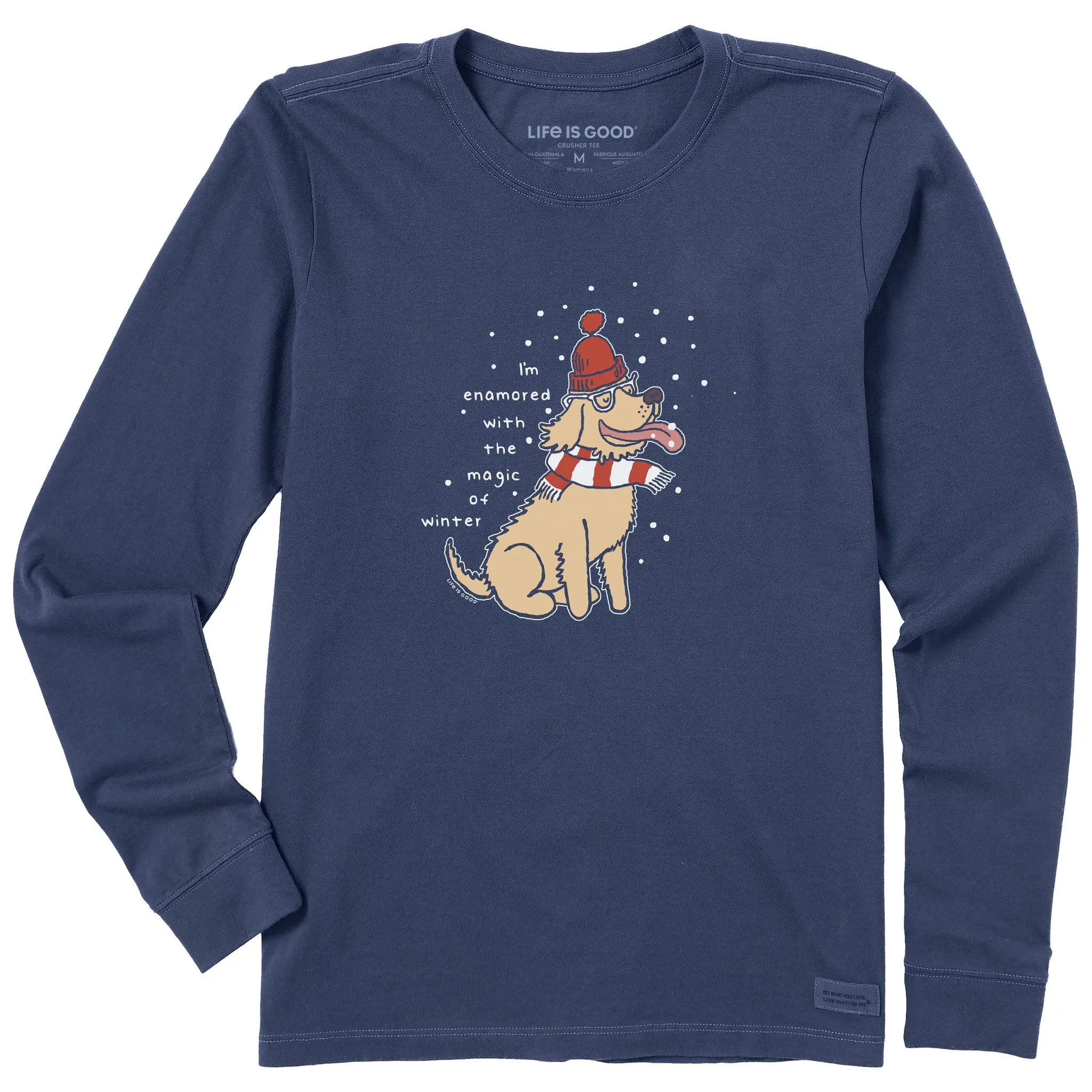 Women's Enamored with the Magic of Winter Long Sleeve Crusher Tee sold by Life is Good