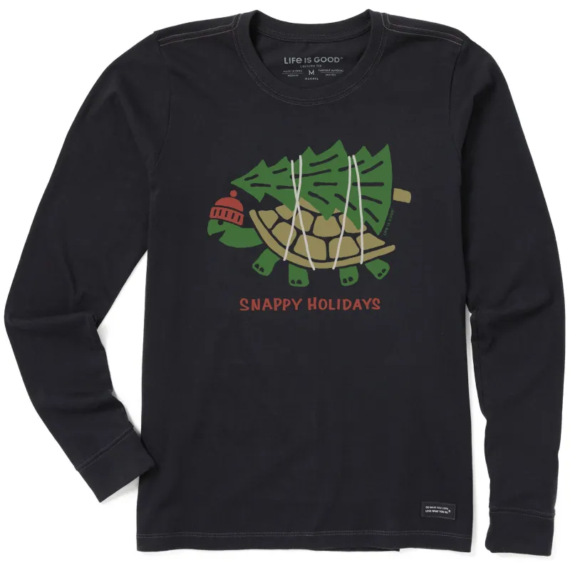 Women's Snappy Holidays Long Sleeve Crusher Tee sold by Life is Good