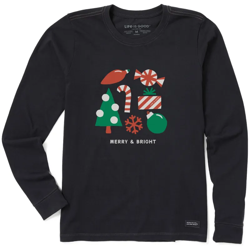 Women's Merry & Bright Medley Long Sleeve Crusher Tee made by Life is Good