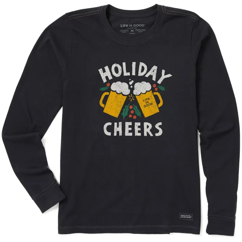 Women's Holiday Cheers Long Sleeve Crusher Tee sold by Life is Good