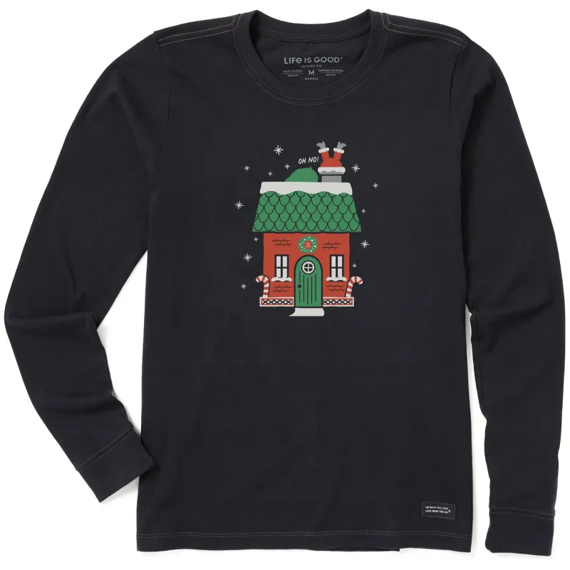Women's Chimney Santa Long Sleeve Crusher Tee sold by Life is Good
